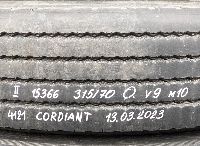 315/70R22.5 Tyre with Rim; 1pcs