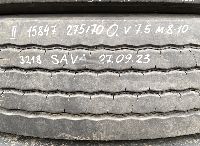 275/70R22.5 Tyre with rim;  1pcs